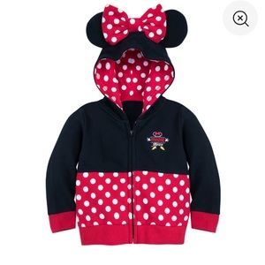 Disney Parks Minnie Mouse Zip Hoodie with bow